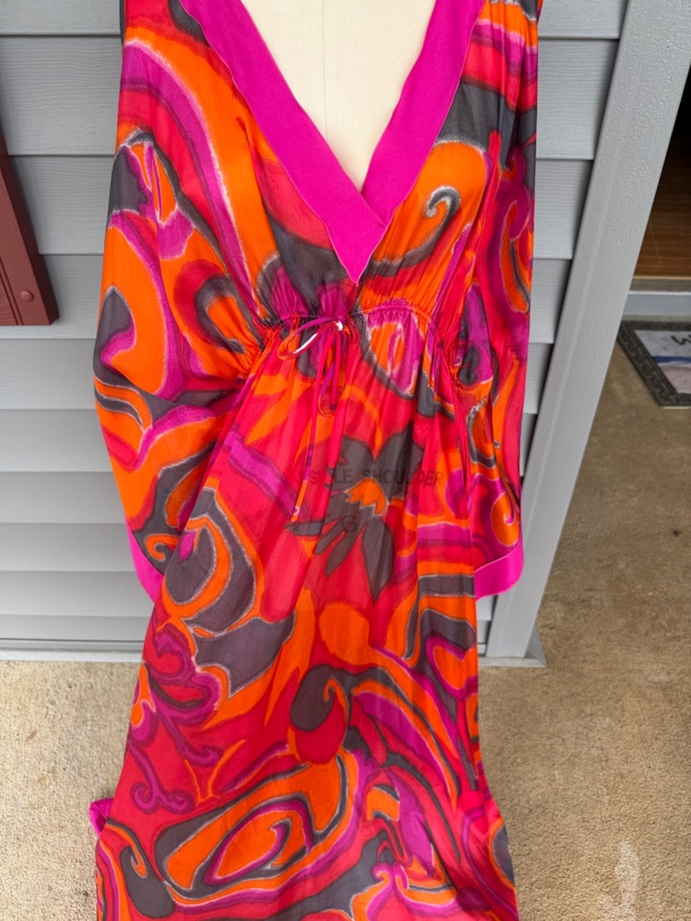 Missoni Vibrant Pink and Orange Swirl Maxi Dress Size 42 (8-10)